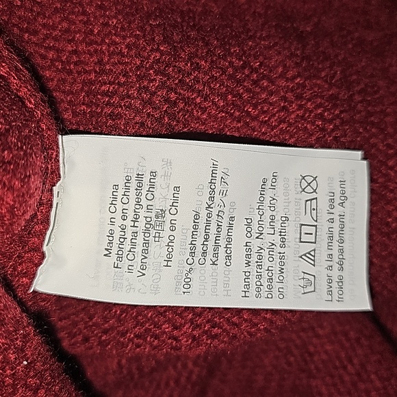 J. Crew 100% Cashmere Crew Neck Burgundy Sweater - Picture 6 of 6